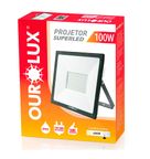 Projetor LED Superled Slim 100 W 6500 K Preto 3267 Ourolux