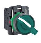 Comutador luminoso ø22mm plástico, 2 posições fixas, verde, na+nf, 24v  xb5ak123b5