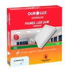 Luminária LED Plafon 24W 6500K Quadrado 3213 Ourolux