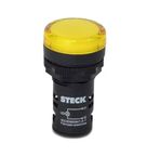 Sinaleiro Max Boton Amarelo Redondo Plástico 22mm LED 220V SLDS2203FP Steck