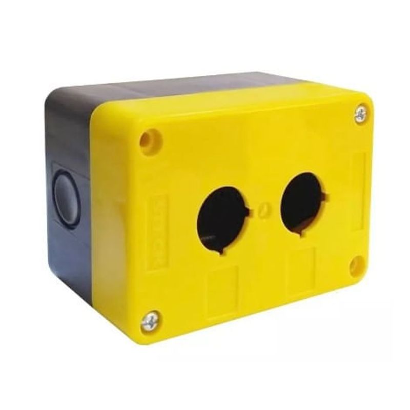 Botoeira de Comando Vazia Max Botton 2 Furos 22,5mm Preto SQ2K Steck