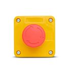 Bototeira de Comando Montada Amarelo 1 Botão Cogumelo Vermelho SQ1M4N Steck