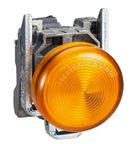 Sinaleiro Harmony XB4 Amarelo Redondo Metálico 22mm Base Ba9s 250V XB4BV65 Schneider