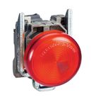 Sinaleiro Harmony XB4 Vermelho Redondo Metálico 22mm Base Ba9s 250V XB4BV64 Schneider