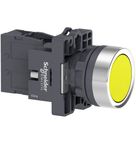 Botão Redondo Linha Easy Harmony XA2 Amarelo 22,5 mm 1NA XA2EH051 Schneider