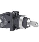 Chave Seletora Easy Harmony XA2 Plástico 22mm Cromado Chave 45° 3 Posições Não Iluminado XA2EG73 Schneider