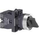 Chave Seletora Easy Harmony XA2 Plástico 22mm Preto Manopla Curta 45° 3 Posições Fixas Não Iluminado XA2ED33 Schneider