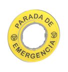 Etiqueta de Sinalização de Plástico Amarela 60 mm Parada de Emergência ZBY9420 Schneider