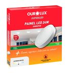 Luminária LED Plafon 24W 4000K Redondo 03212B Ourolux