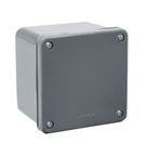 Caixa de Passagem Sobrepor Cega 80x80x60 mm em Poliamida 66 Cinza com Tampa Opaca S105 Steck