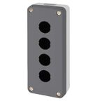 Botoeira de Comando Vazia Max Botton 4 Furos 22,5mm Preto PQ04K Steck