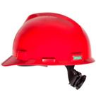 Capacete Aba Frontal com Suspensão Push Key Vermelho Classe B 311313 MSA Safety