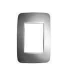 Placa 4X2 3 Modulos Prata Origen N0373.1 PL