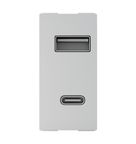 Modulo USB A C 1 Modulo 250V 3A Branco Origen N0185.3 BL